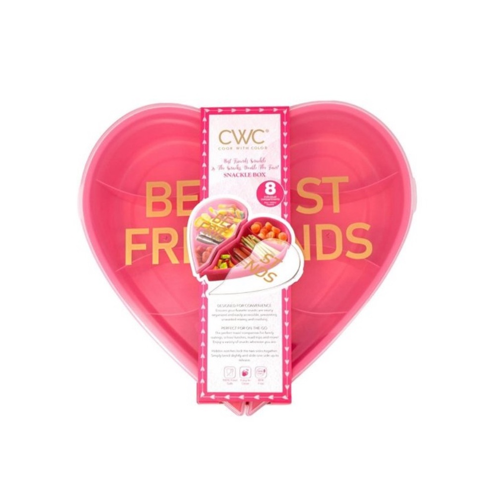 Cook With Color Valentine Best Friends
Heart-Shaped Snack Box Pink NWT